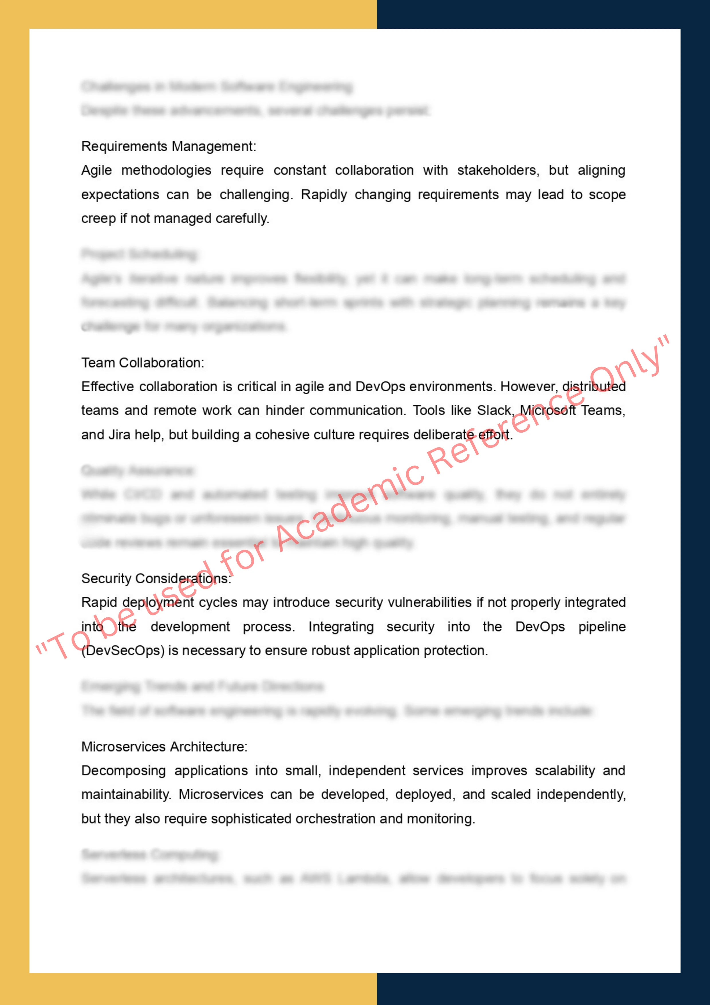 Assignment Sample Of Subject– COMP4001 Software Engineering 3